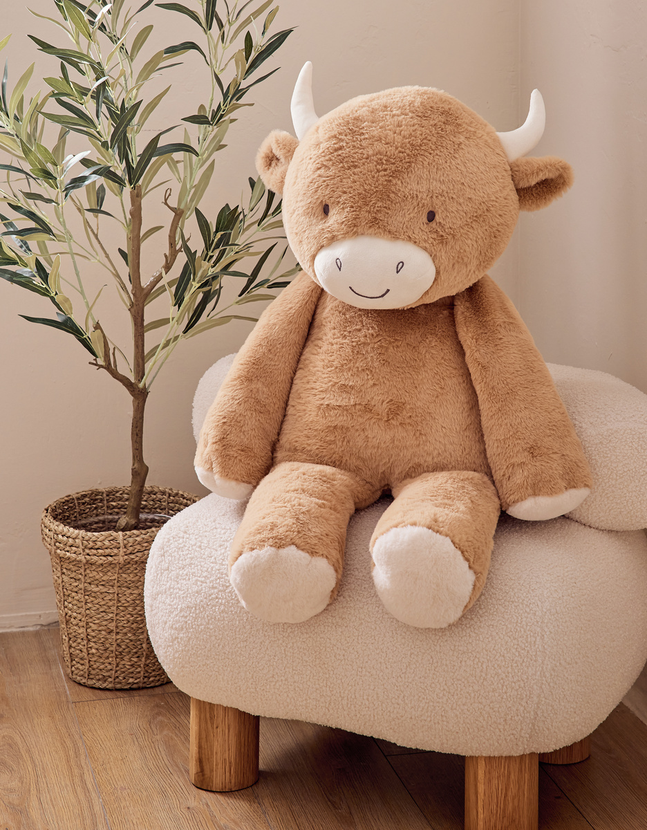 peluche-vache-80cm-fluffy-cadeau-enfant-bébé-noukies (1)