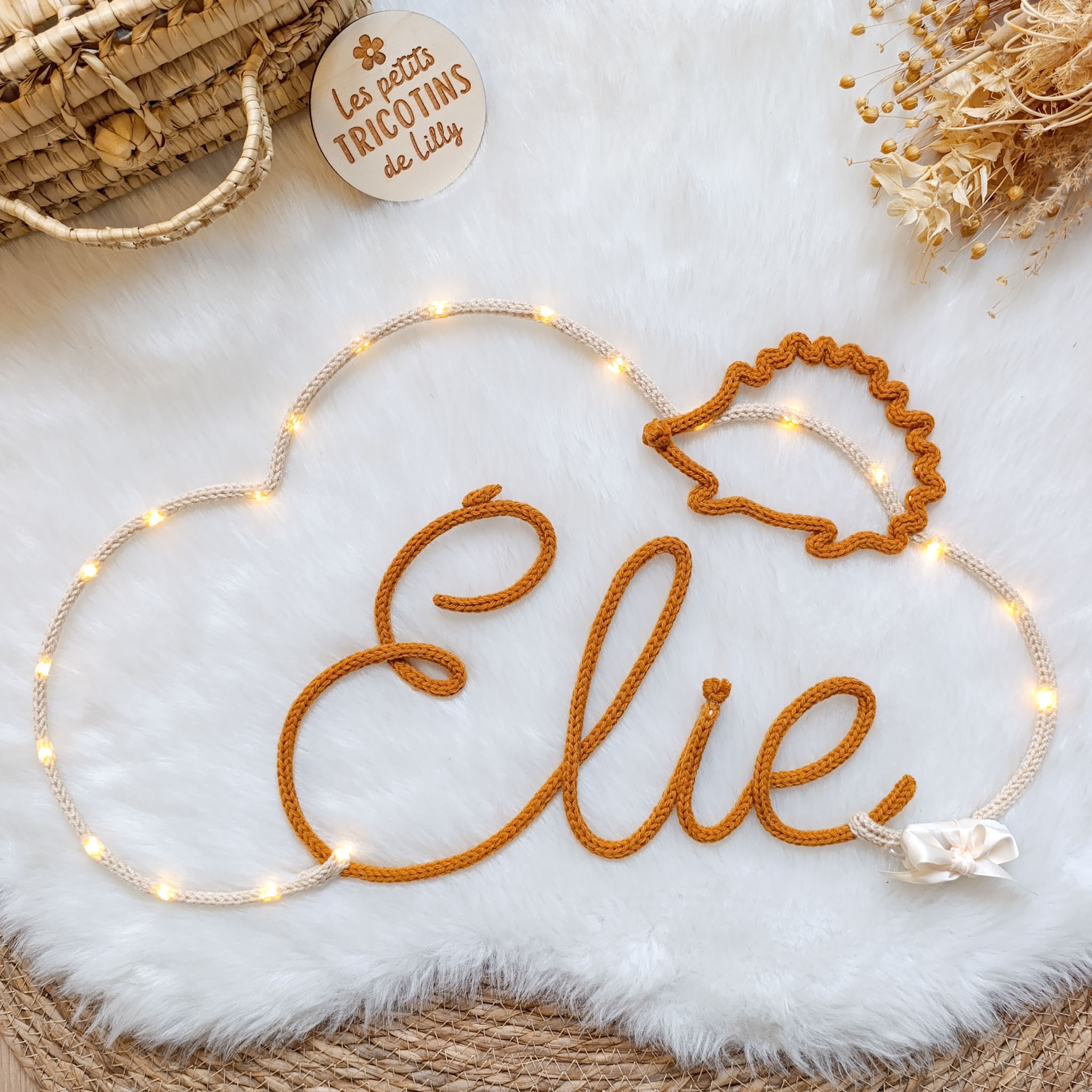 Hérisson personnalisé en tricotin - Les Petits Tricotins de Lilly