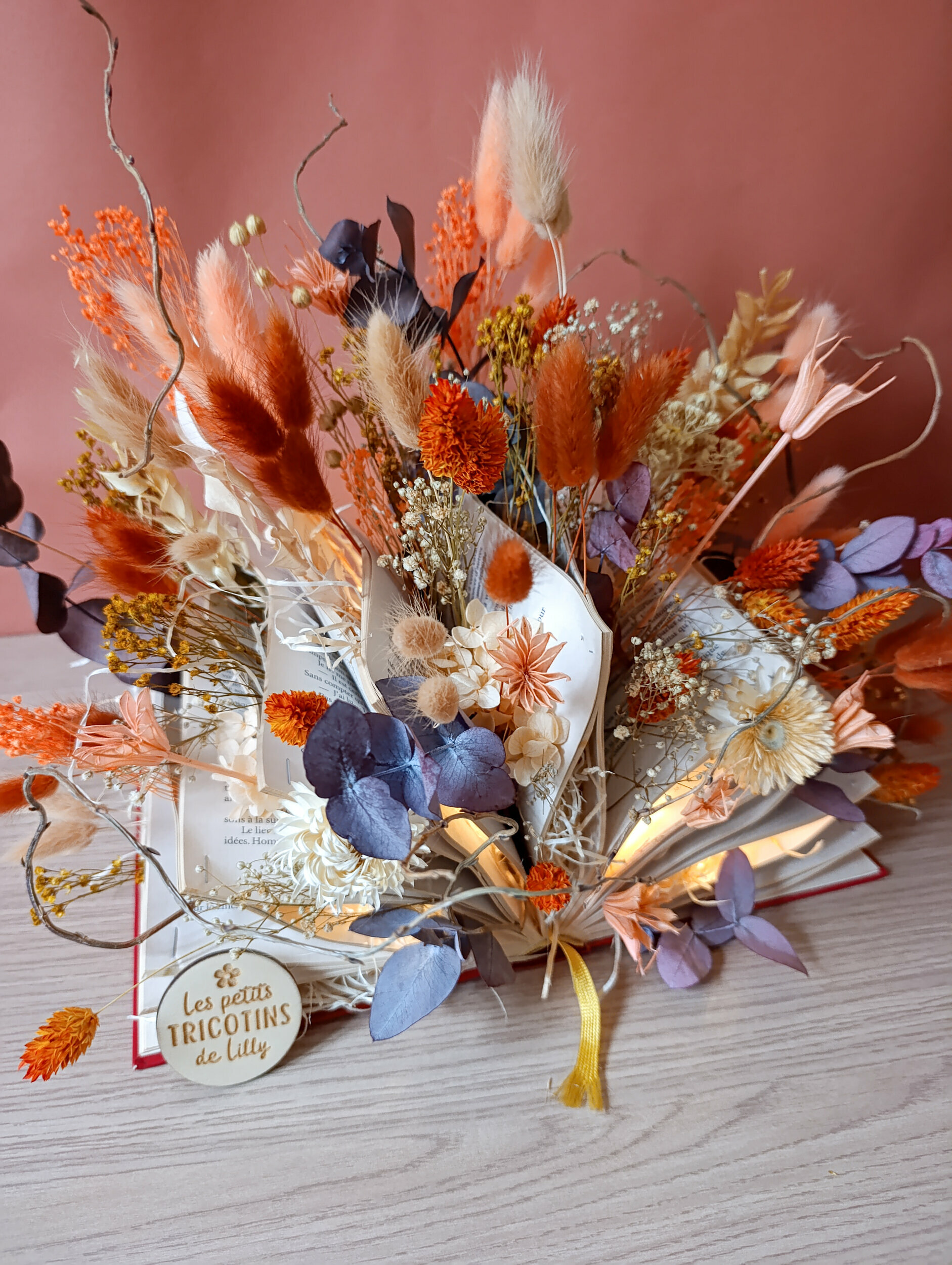 Livre fleuri en fleurs séchées – Collection Adélia
