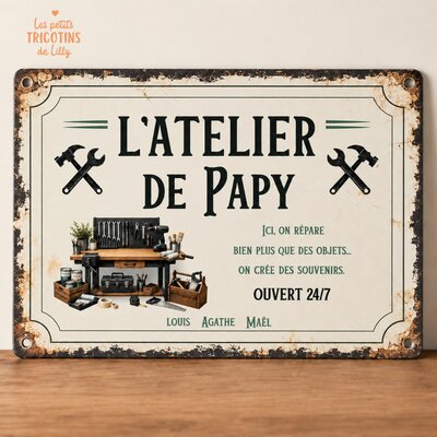 plaque-atelier-de-papy-cadeau-fete-des-grands-peres-personnalise