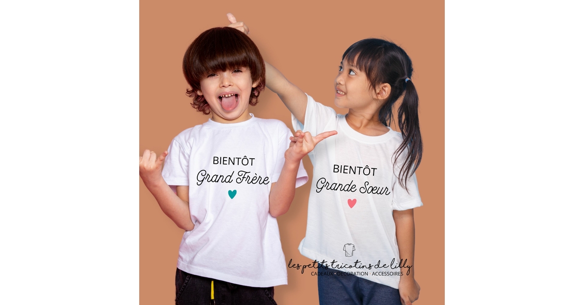 Vêtements T Shirt Grande Soeur Petit Frere T-Shirt Enfant Grande