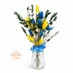 composition-fleurs-sechees-dolce-vita-bleu-jaune-vert-deco-mariage