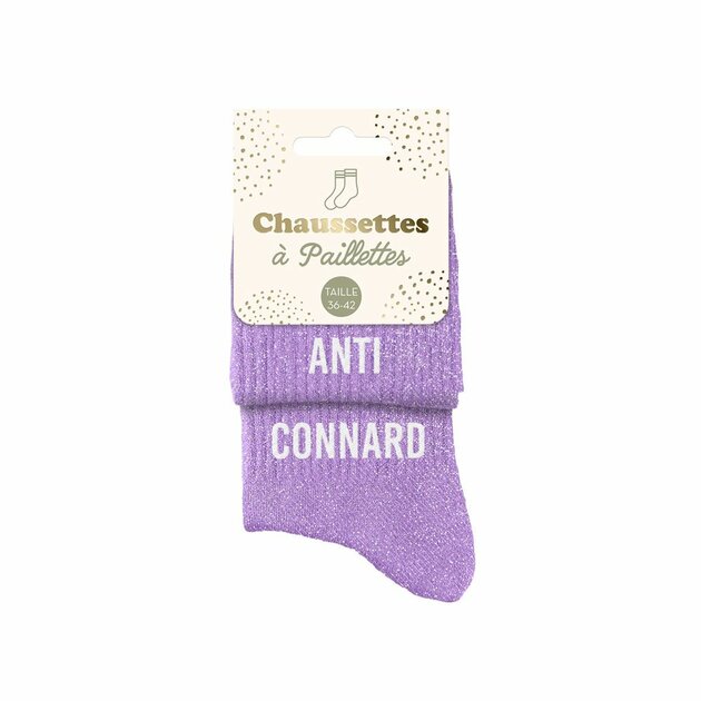 STC Chaussettes Paillettes Dépareillées 'Anti Poisse' - Paire Originale Et Humoristique, Taille Unique 36-42, Accessoire Mode Fun