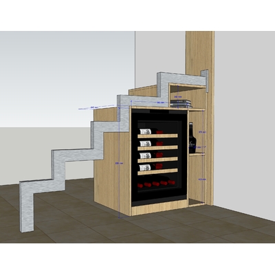 3 eurocave fichet dessin 3d sous escalier