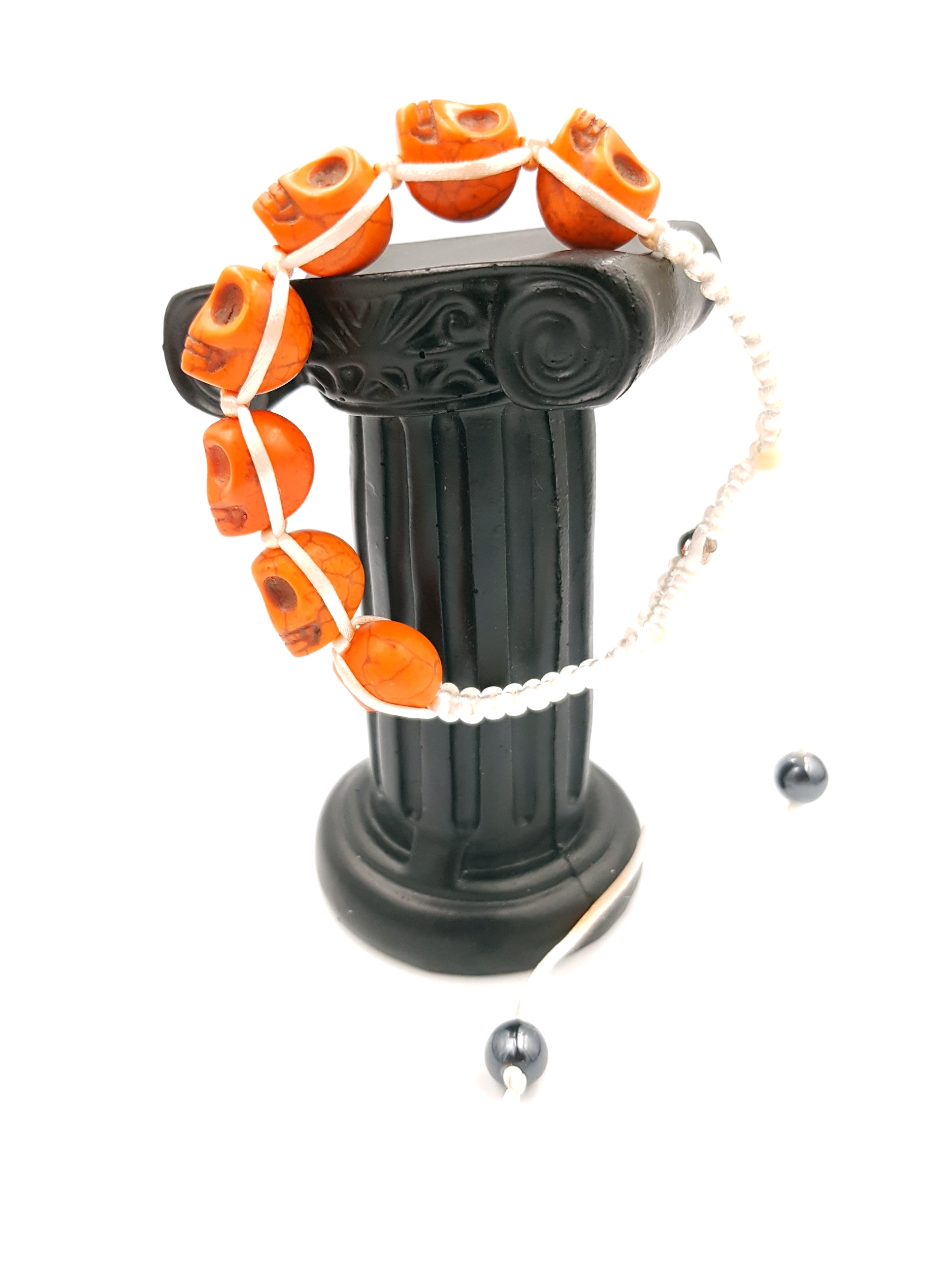 bracelet-halloween-cranes-perles-resine-orange-soie-homme