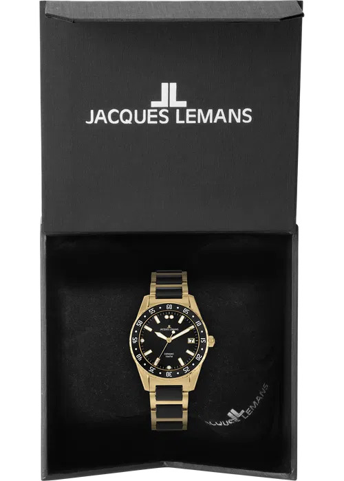 écrin-Jacques Lemans Liverpool 42-12G-montre-acier-inox-dorée