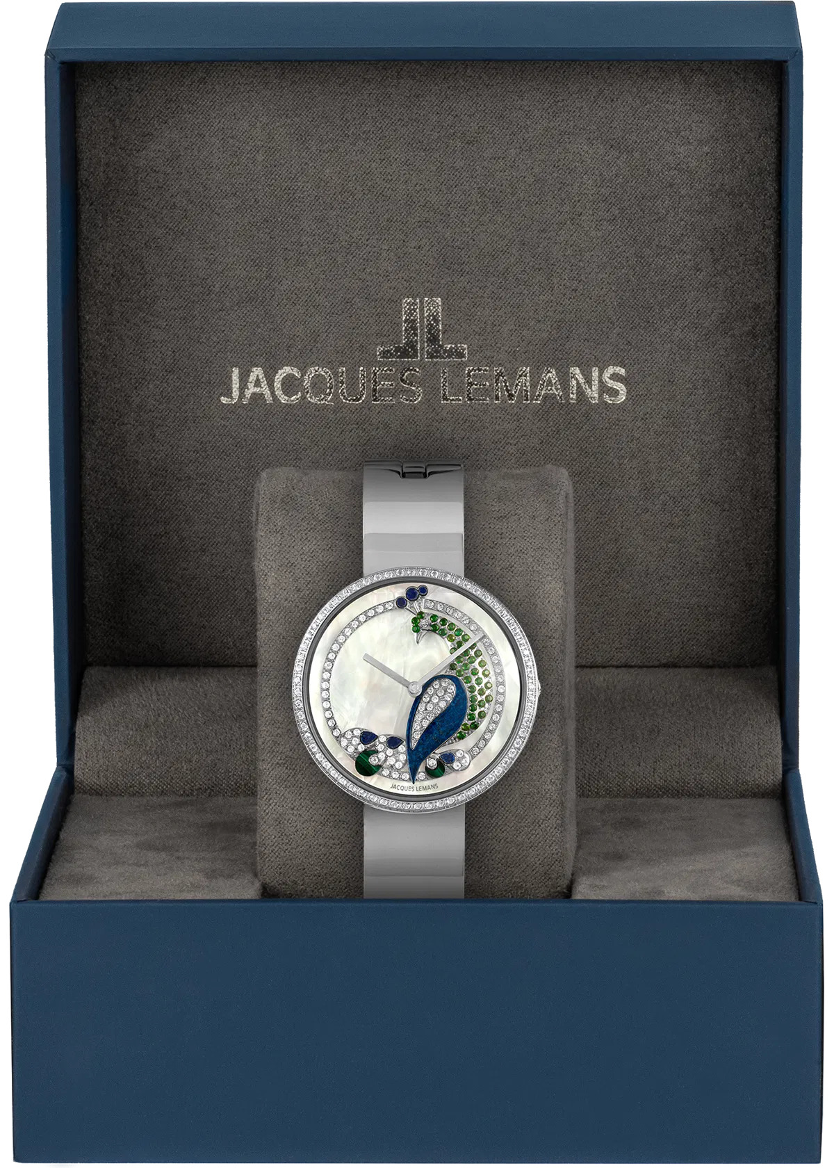 Jacques Lemans Design 1-2136G-montre-bracelet-femmes-paon-cristaux-swarovski-ecrin