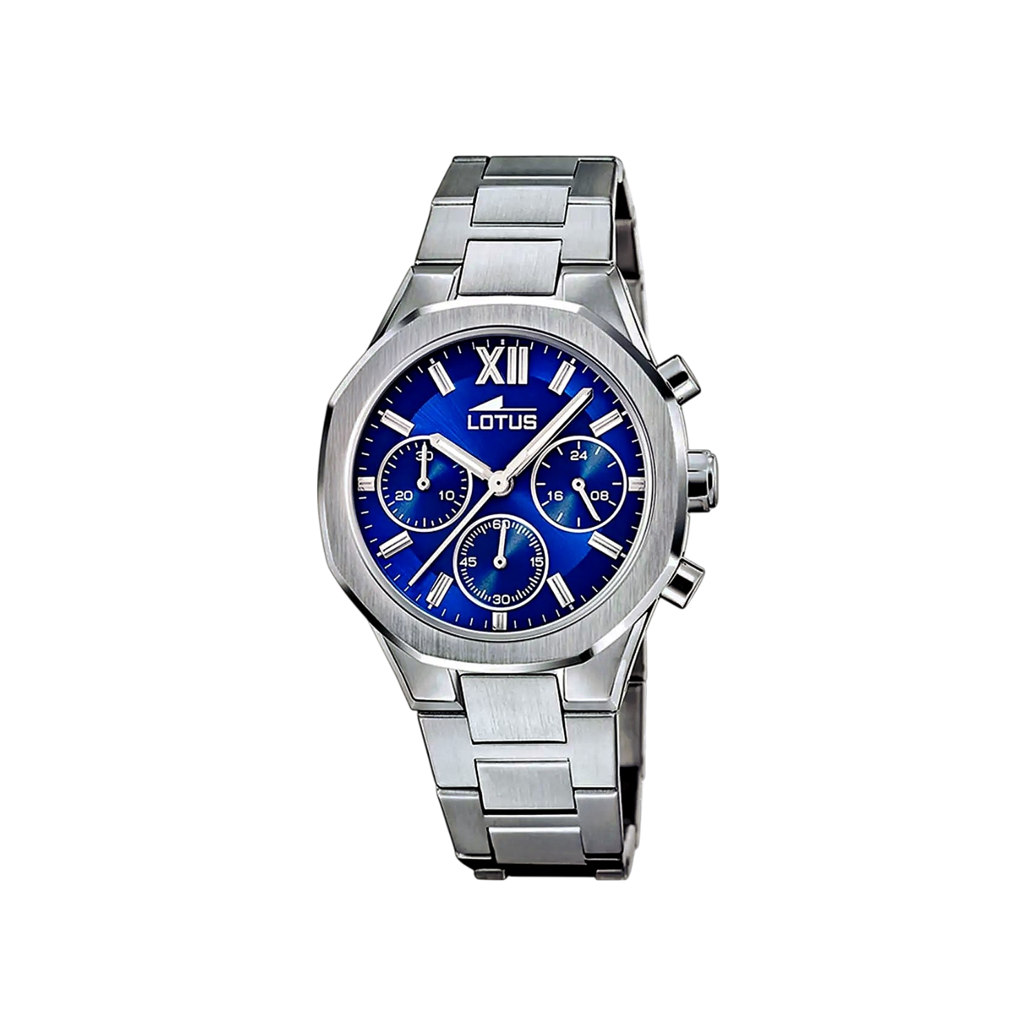 montre-bracelet-femme-cadran-bleu-Lotus Excellent 18869_2-acier