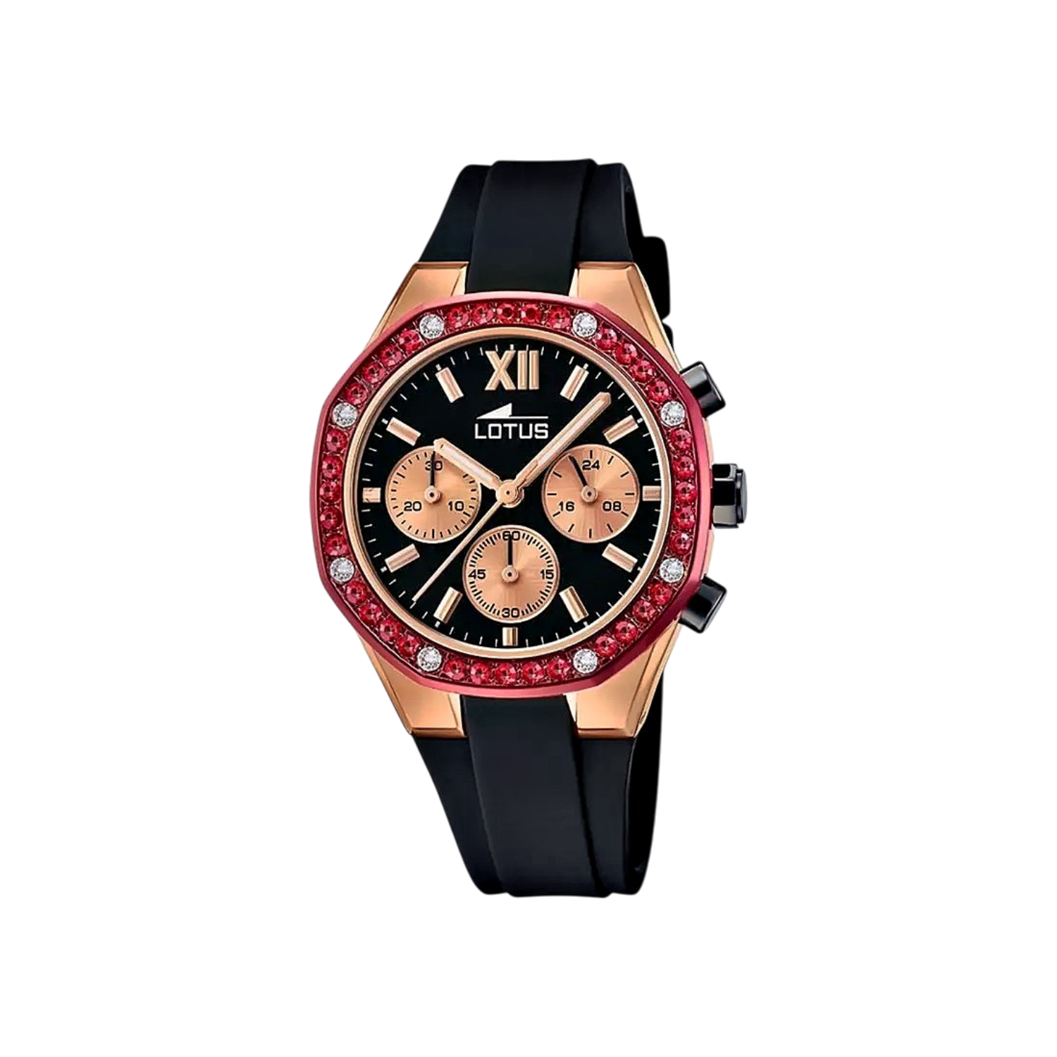 Lotus Excellent 18877_1-montre-bracelet-caoutchouc-femme-acier-rouge-doré