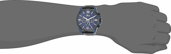 montre-homme-Lotus Chronograph 18923_1-bracelet-cuir-cadran-bleu