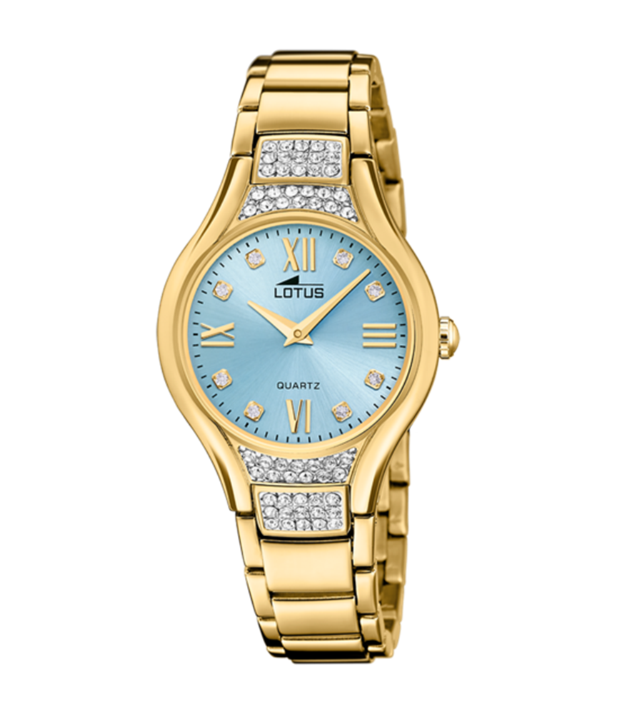Lotus Bliss 18911_4-montre-femme-acier-doré-strass-cadran-bleu-ciel