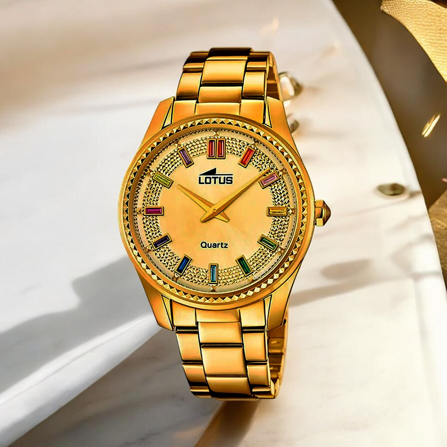 Lotus Bliss 18902_2-montre-femme-plaqué-or-cristaux-cadran-champagne