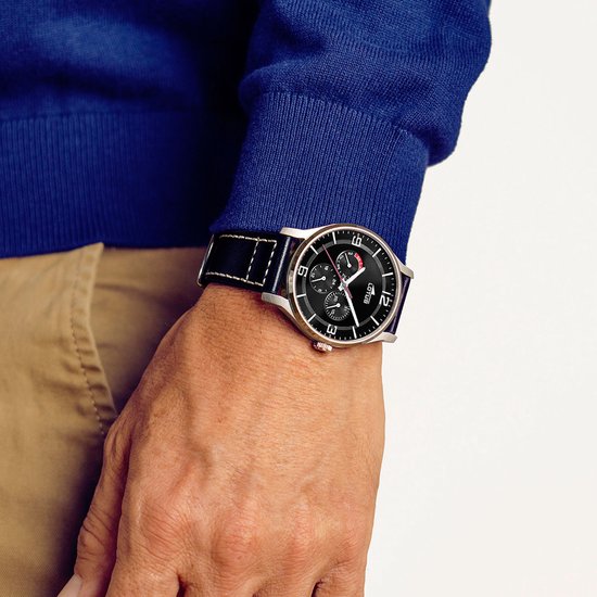 bracelet-cuir-noir-Lotus Multifunction 18832_3-montre-homme-cadran-noir