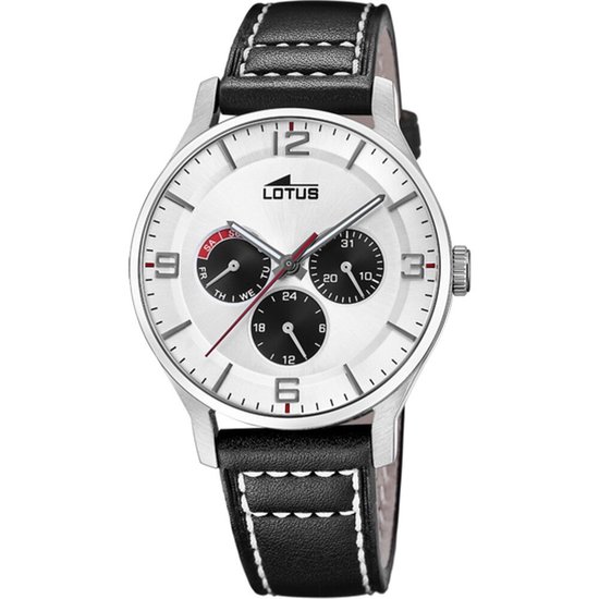 Lotus Multifunction 18832_1-montre-bracelet-cuir-noir-homme-cadran-gris