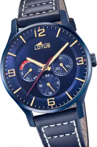 Lotus Chronograph 18833_1-montre-homme-bracelet-cuir-bleu-cadran-bleu