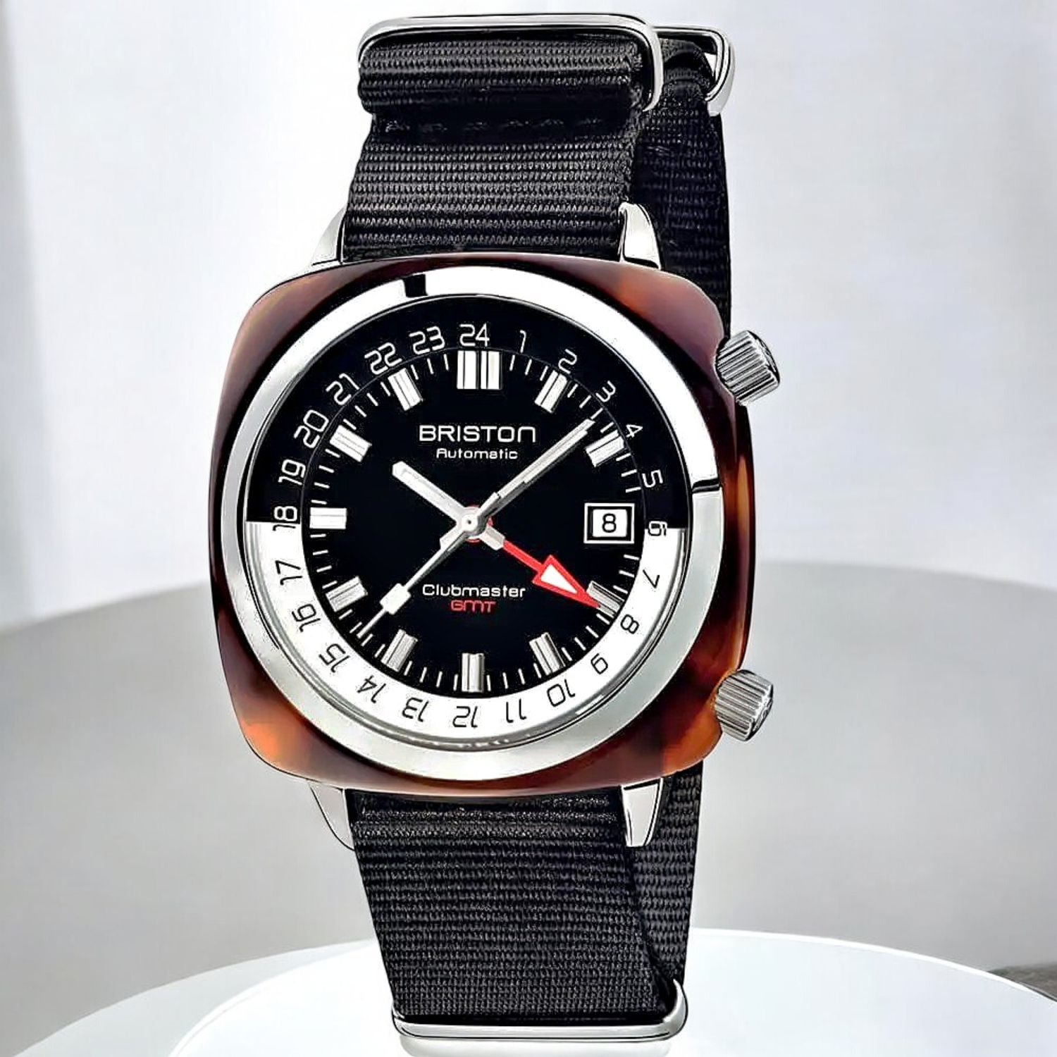 Briston-Clubmaster-Traveler-GMT-montre-automatique-acetate-noir-19842-SA-T-1-NB