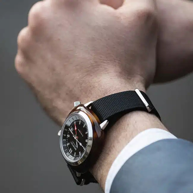 montre-Briston-automatique-Clubmaster-Traveler-GMT-acetate-noir-19842-SA-T-1-NB