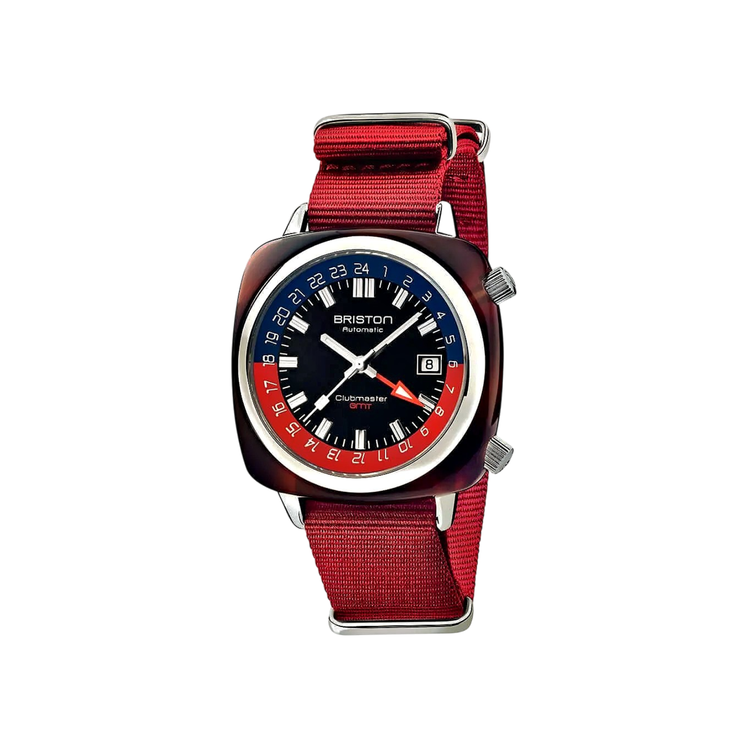 montre-Briston-Clubmaster-Traveler-GMT-automatique-acetate-rouge-19842-SA-T-P-NR