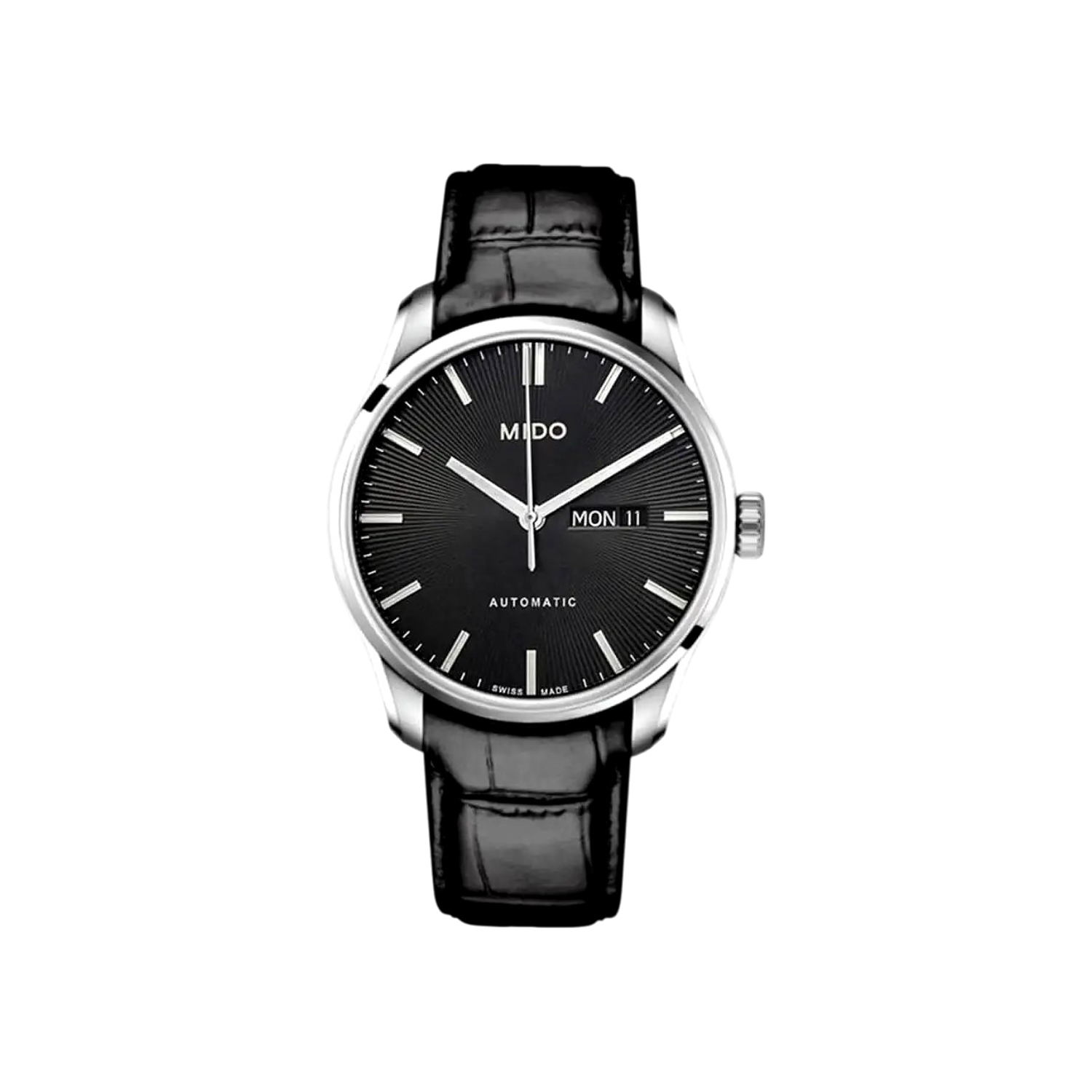 Mido Belluna II Sunray-montre-homme-automatique-bracelet-cuir-noir-M0246301605100