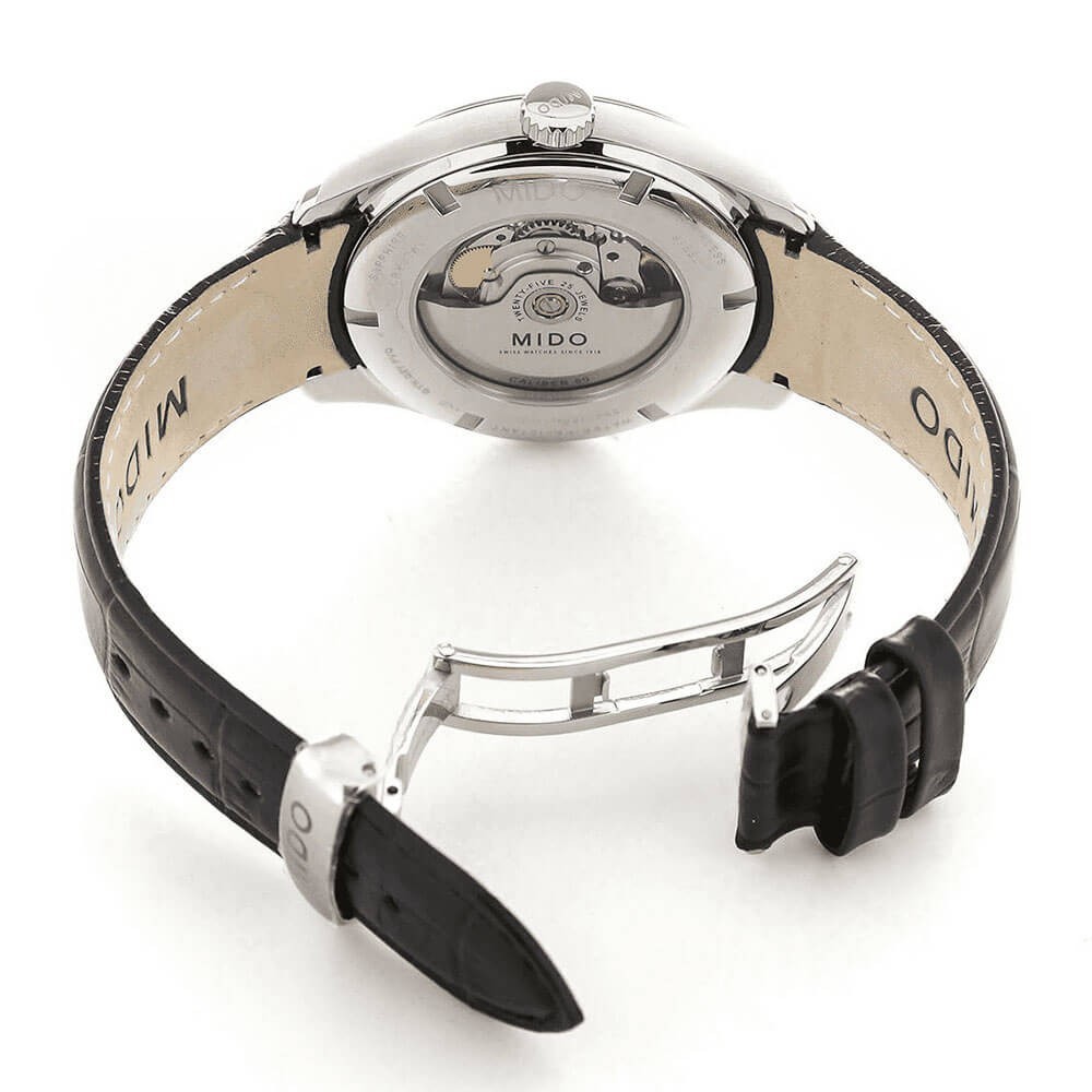 Mido Belluna II Sunray-bracelet-cuir-noir-montre-automatique-homme-M0246301605100