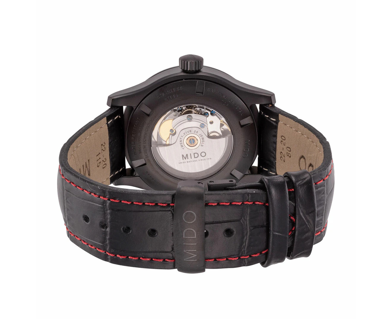 montre-automatique-Mido-Multifort-Gent-Arabic-cadran-noir-bracelet-cuir-M0054303705000