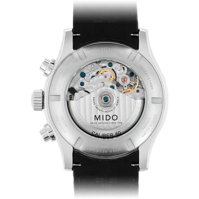 montre-chronographe-automatique-homme-Mido-Multifort-Aluminium-Bezel-bracelet-cuir-noir-M0256271606100