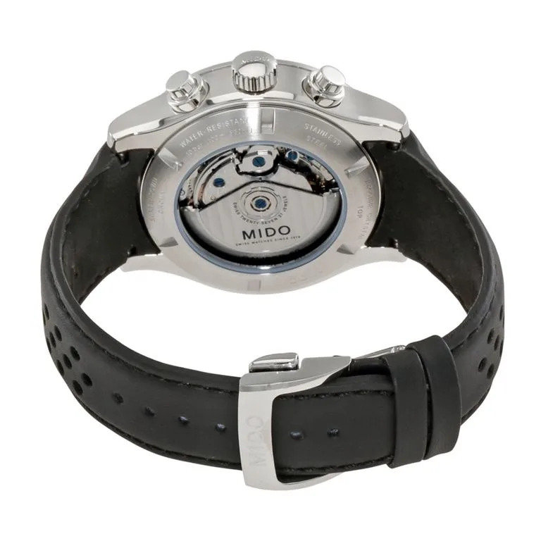 montre-bracelet-cuir-noir-Mido-Multifort-Aluminium-Bezel-chronographe-automatique-homme-noir-M0256271606100