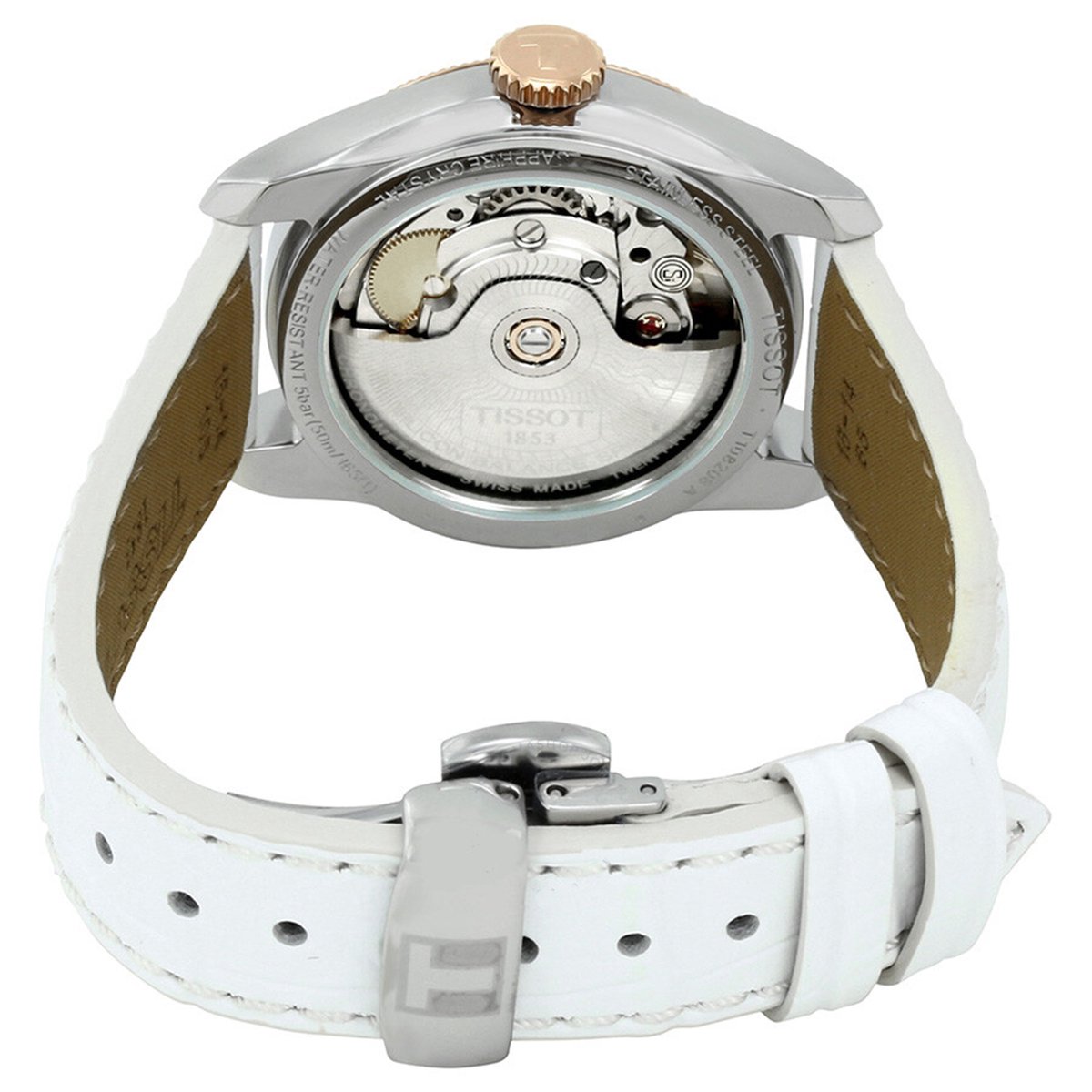 montre-automatique-Tissot-Ballade-Powermatic-80-cosc-femme-bracelet-cuir-blanc-T1082082611700