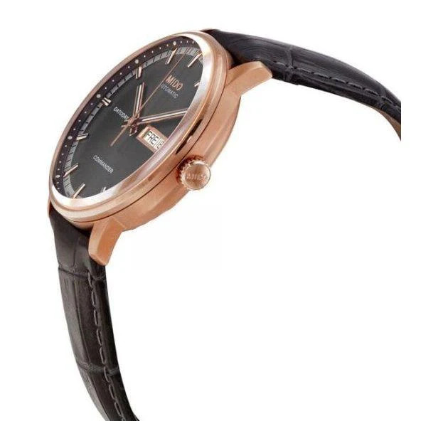 montre-automatique-mido-commander II-homme-bracelet-cuir-noir-M0164303606180