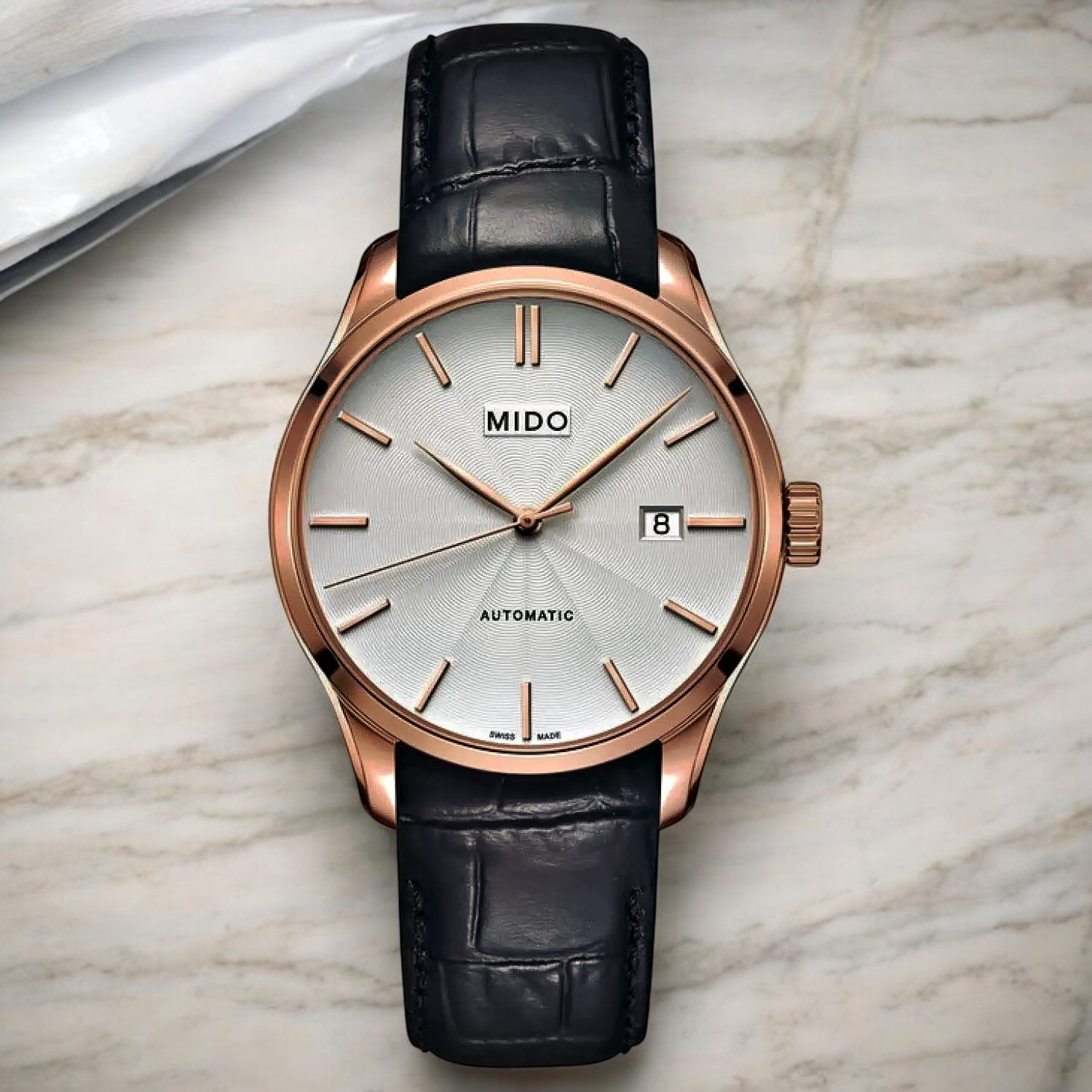mido-belluna II-gent-montre-automatique-homme-bracelet-cuir-noir-M0244073603100