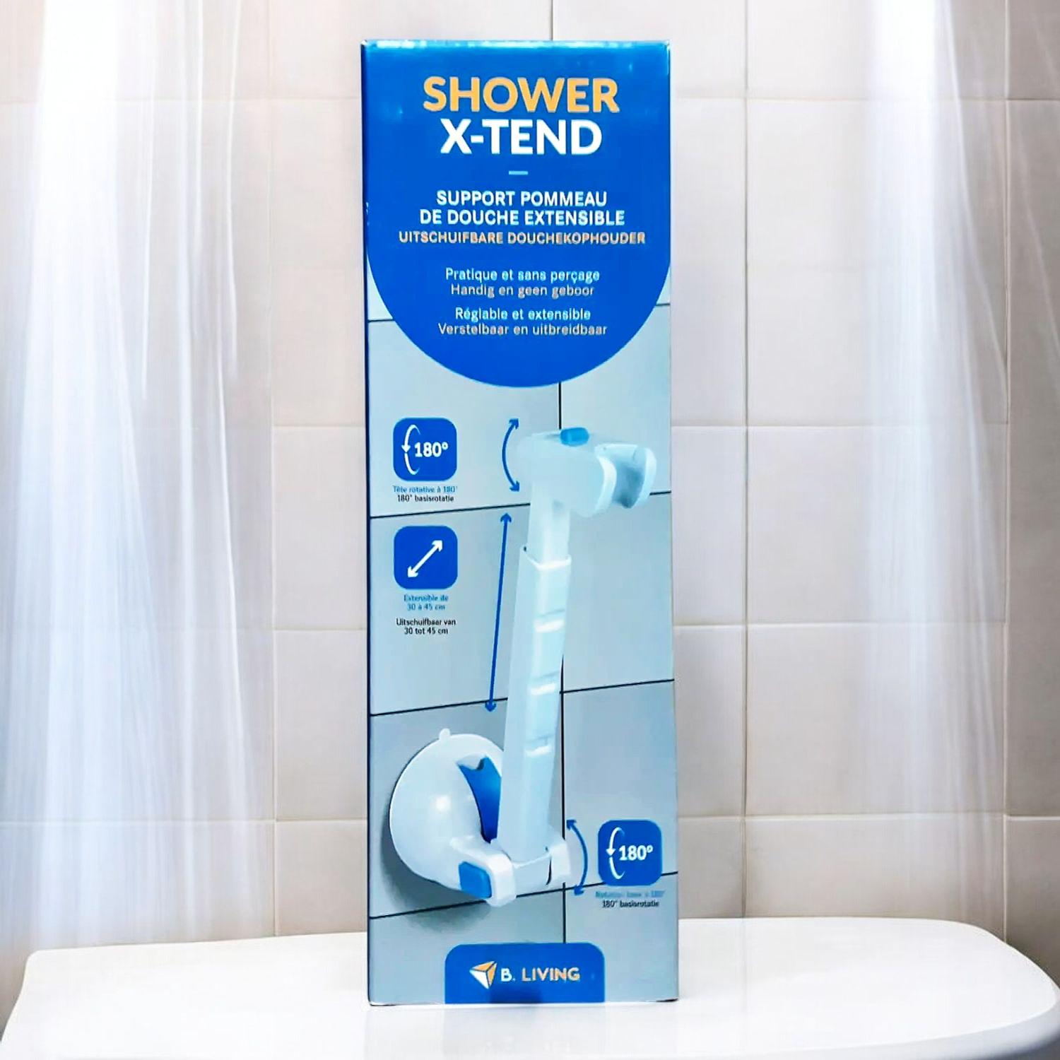Support-Douche-Ventouse-Extensible-Réglable-Rotative