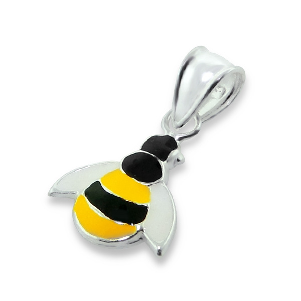 pendentif-abeille-argent-925-émaille-jaune-noir-enfant