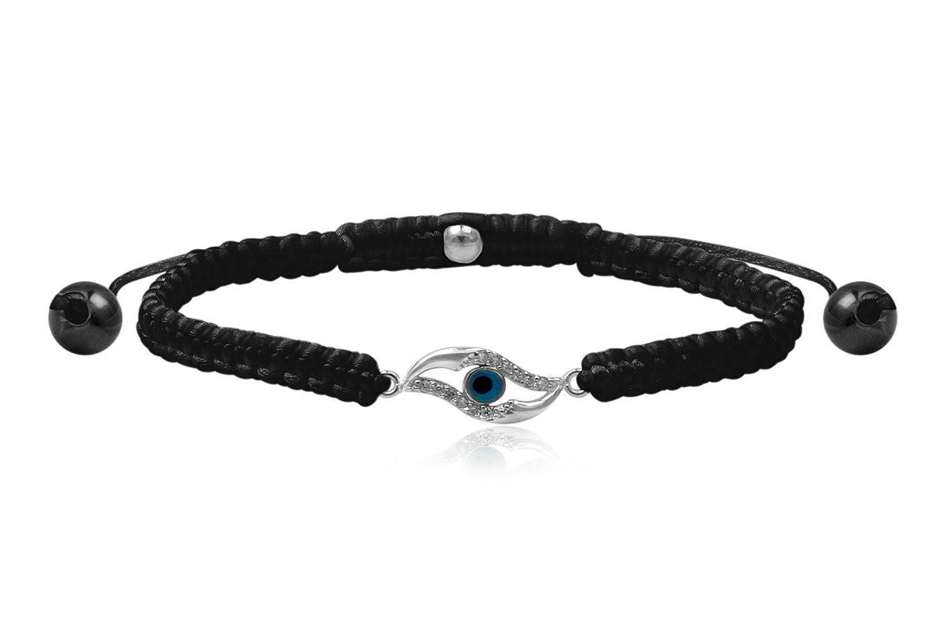 bracelet-macramé-soie-noir-œil-fatima-argent-925-zirconium-ANW1899