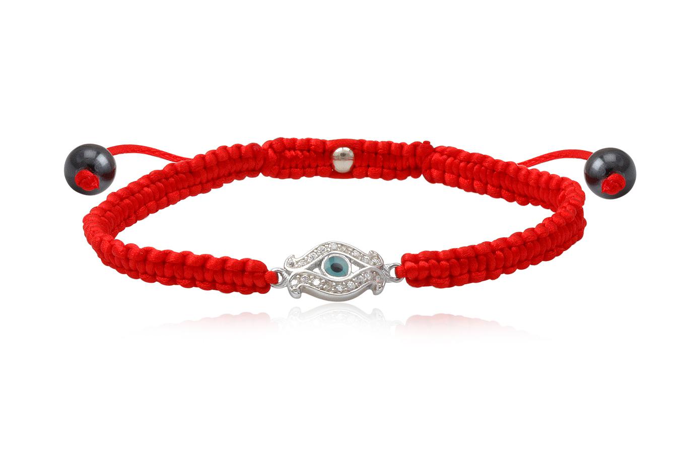 bracelet-macramé-soie-rouge-petit-œil-bleu-argent-925-zirconium-ANW1909