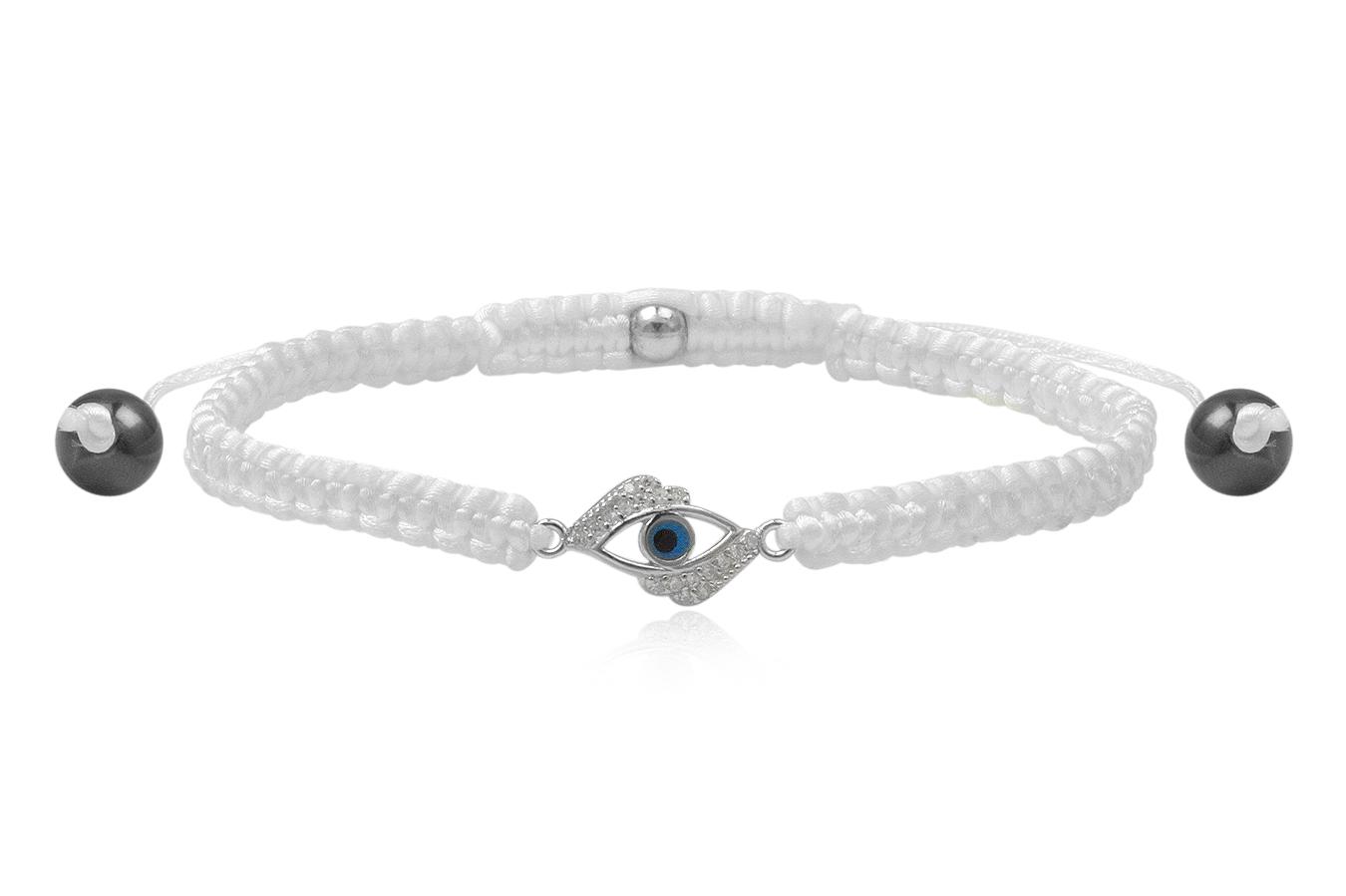 bracelet-macramé-soie-blanche-petit-œil-bleu-argent-925-zirconium-ANW1890