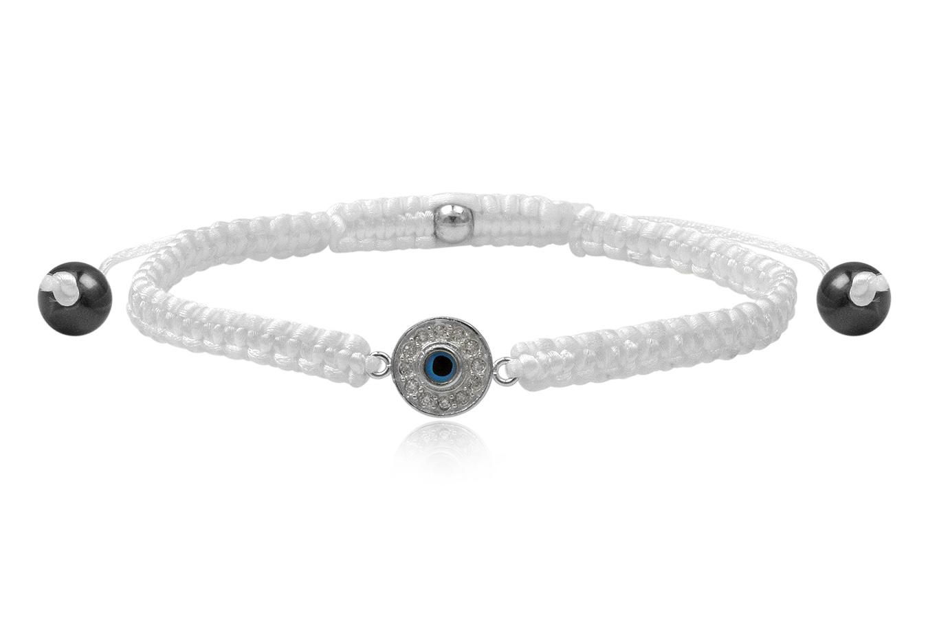 bracelet-macramé-soie-blanche-petit-œil-rond-argent-925-zirconium-ANW1893
