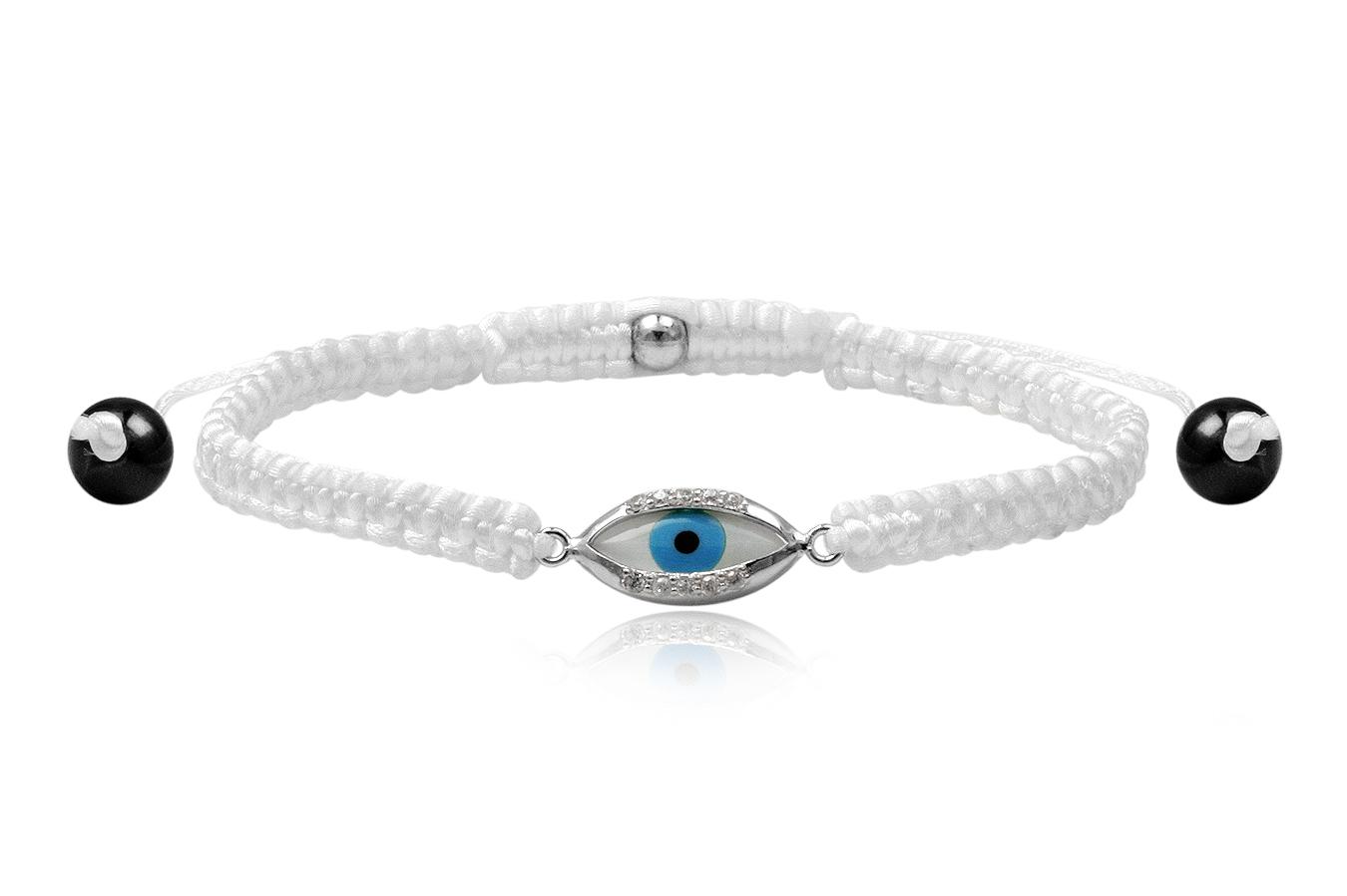 bracelet-macramé-soie-blanche-grand-œil-bleu-argent-925-zircon-ANW1912