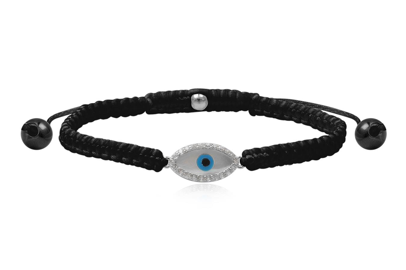 bracelet-macramé-soie-noir-grand-œil-bleu-argent-925-zirconium-ANW1913