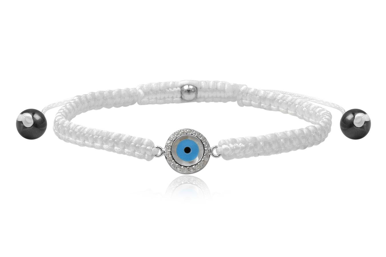 bracelet-macramé-soie-blanche-grand-œil-rond-argent-925-zircon-ANW1882