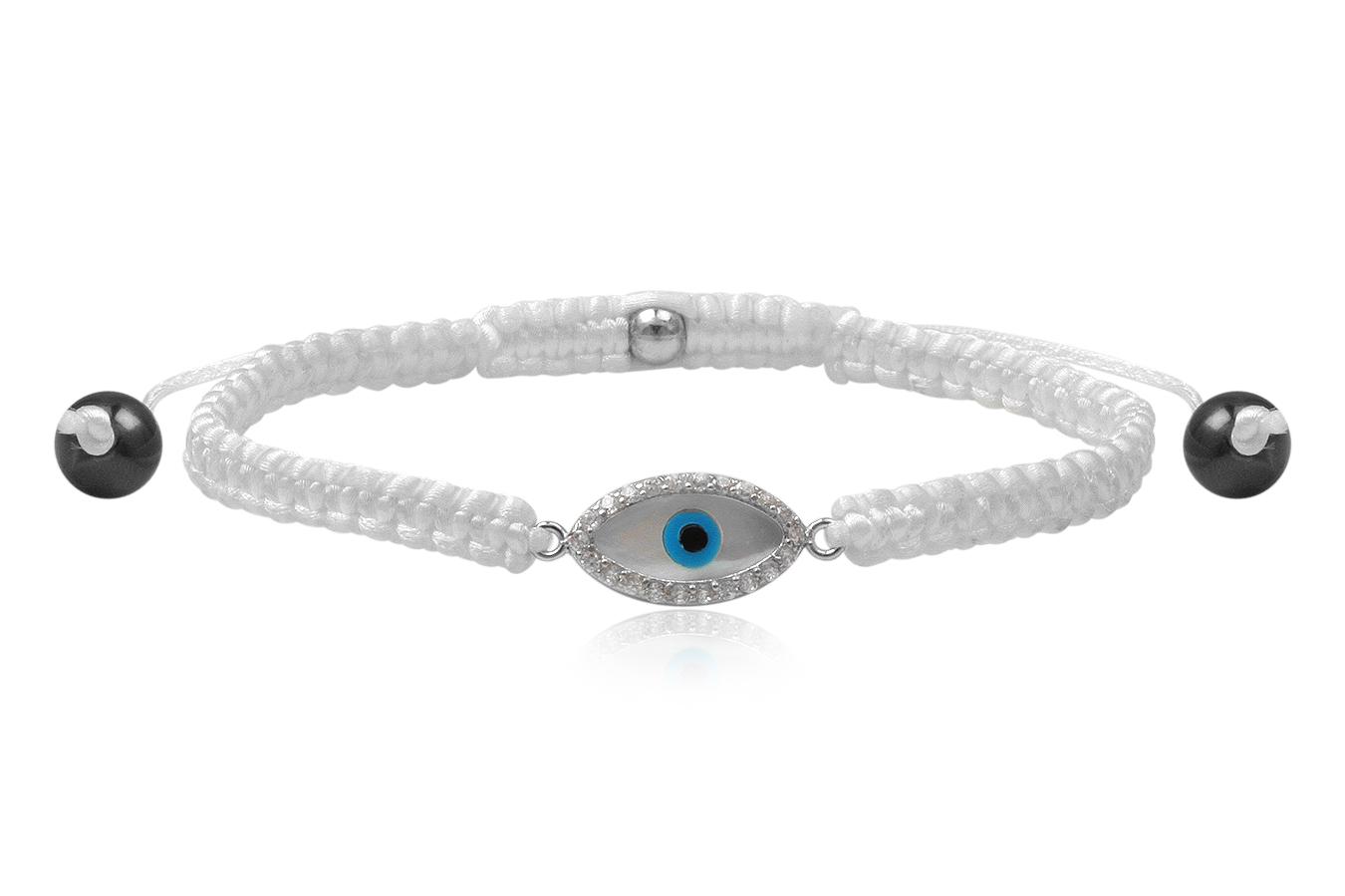 bracelet-macramé-soie-blanche-petit-œil-bleu-argent-925-zirconium-ANW1884