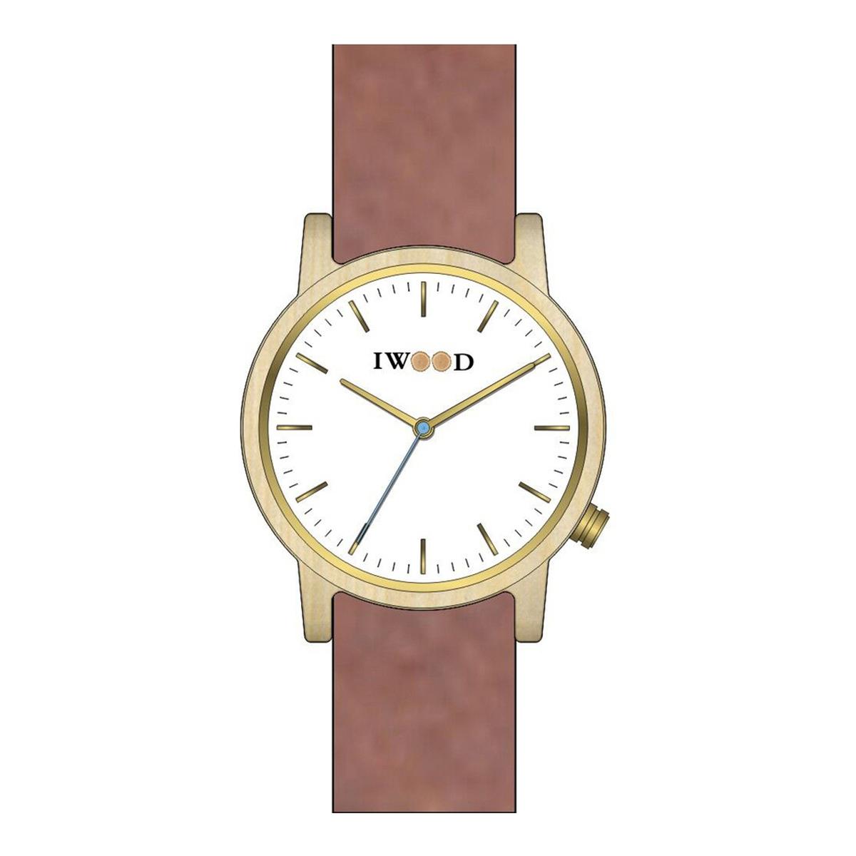 montre-bracelet-cuir-homme-iwood-quartz-lunette-bois-érable-IW18444002