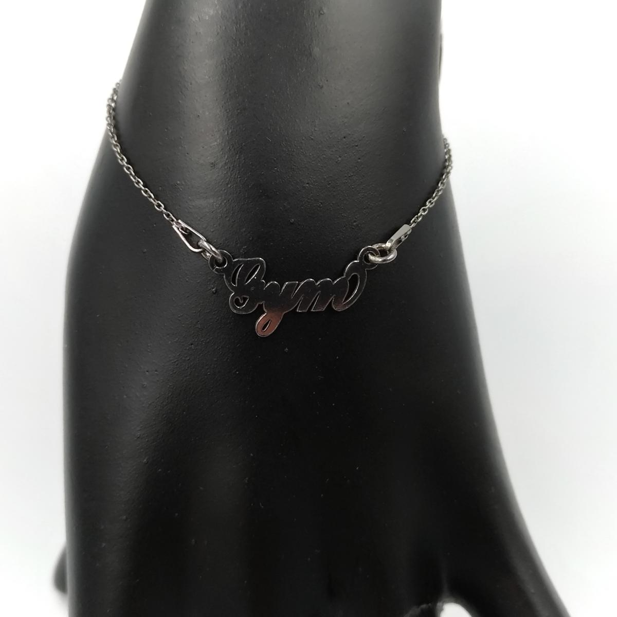 bracelet-gym-femme-argent-925-plaqué-rhodium-noir-20-cm