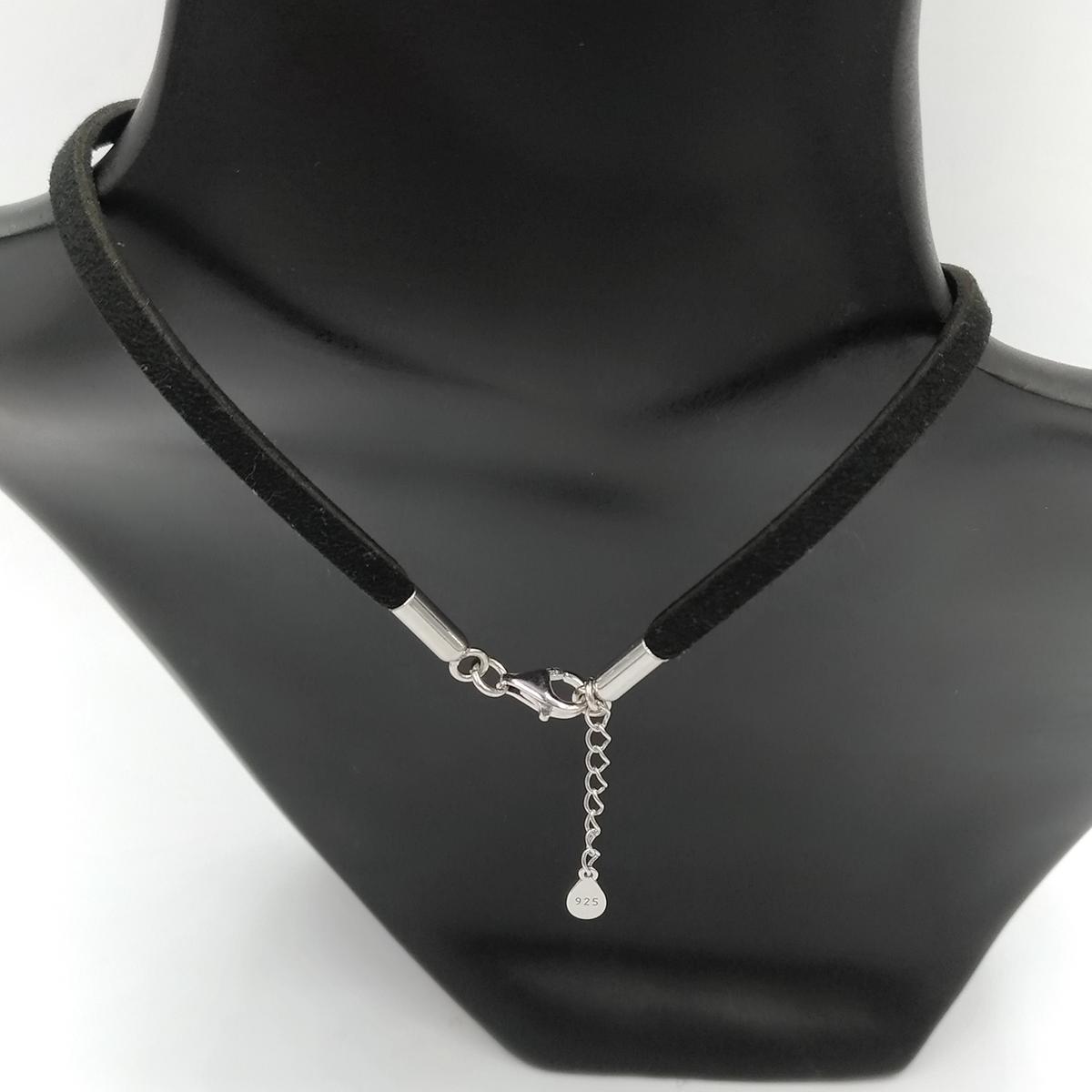 Collier ras de cou alcantara noir argent Bijoux Femmes/Colliers Rêve d