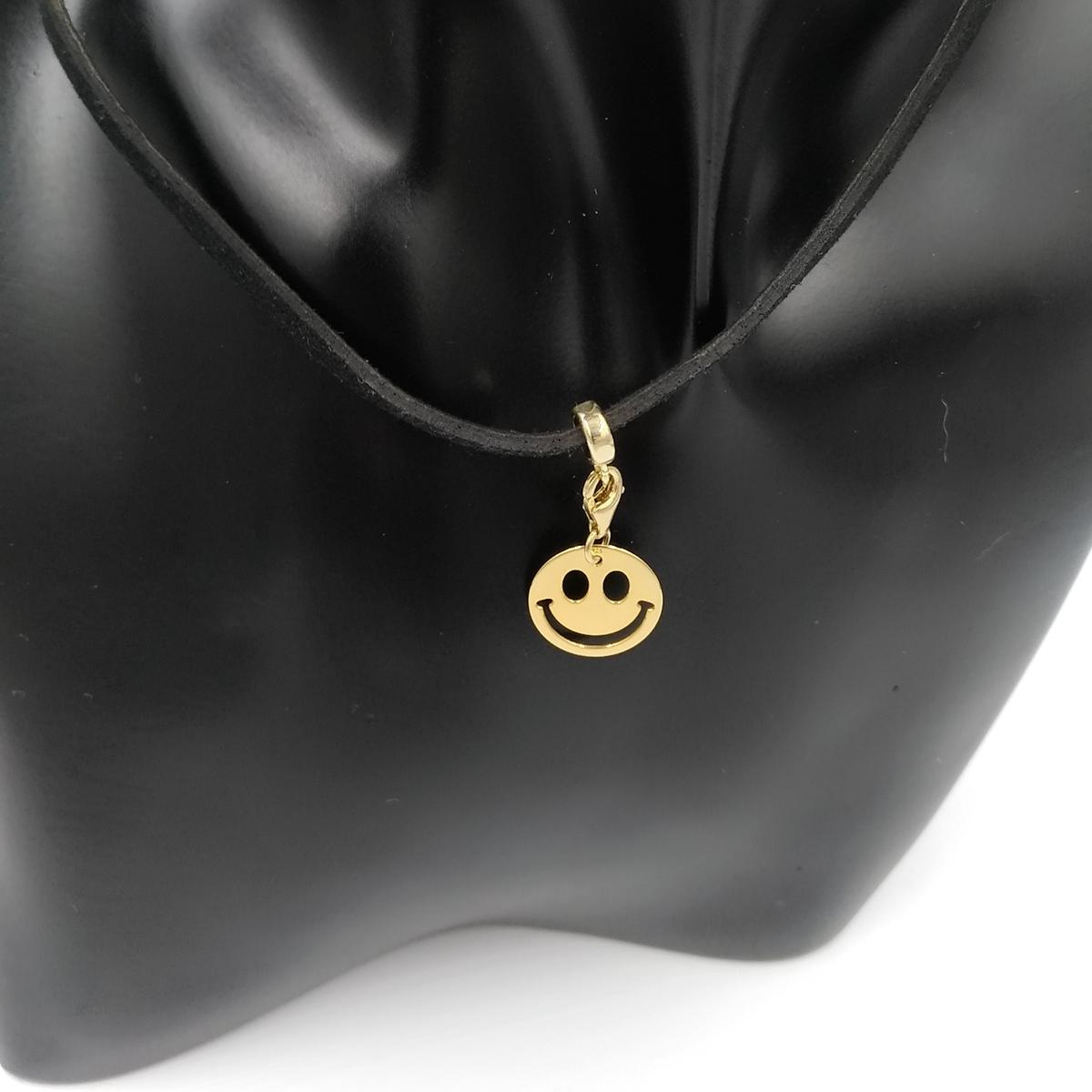 pendentif-charm-smiley-bijou-argent-925-plaqué-or-jaune