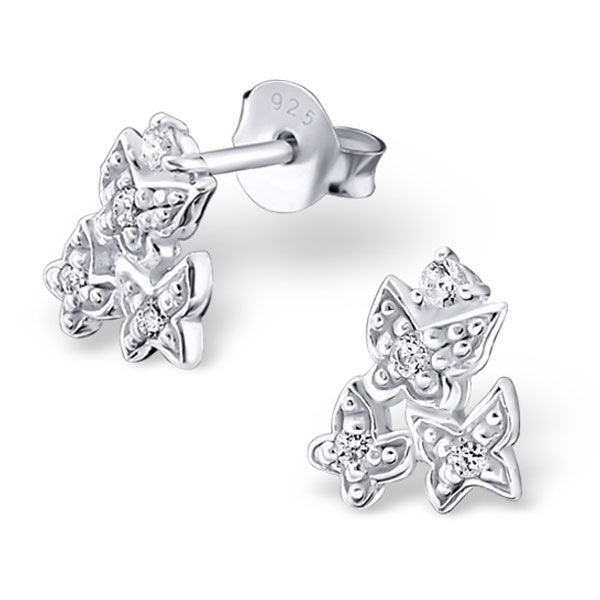 Boucles d Oreilles Papillons Argent | Steampunk Store