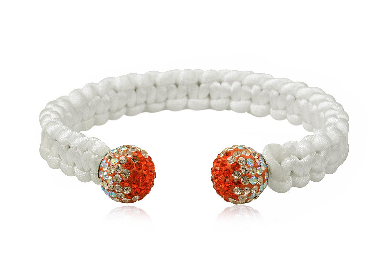 jonc-bracelet-soie-blanche-mixte-femme-homme-argent-925-cristal-preciosa-orange