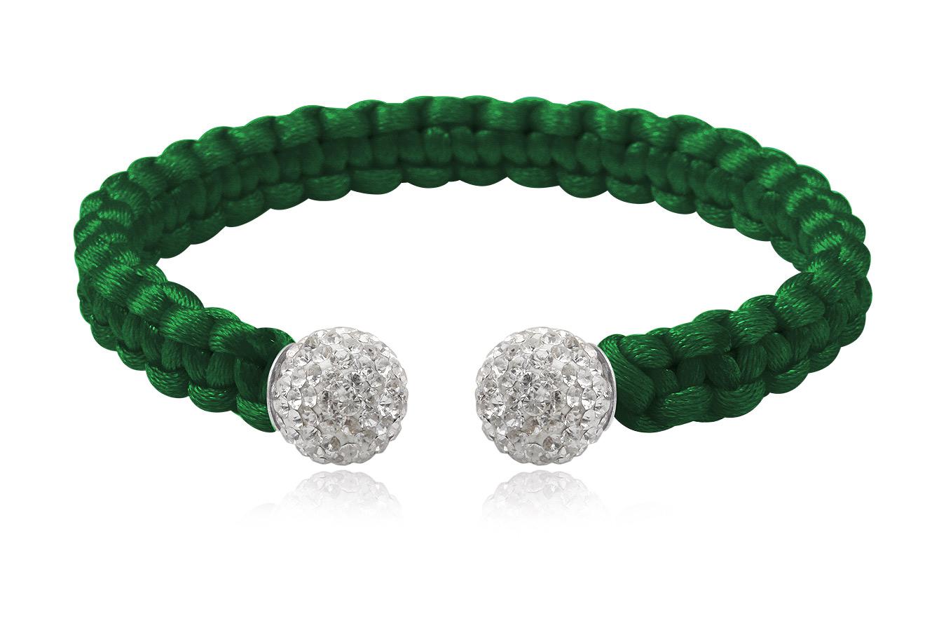 bracelet-jonc-femme-soie-verte-argent-925-cristal-preciosa-argenté