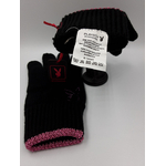 Gants-Noirs-Playboy-Acrylique-Liseré-Logo-Fuchsia-Femmes
