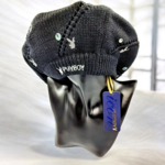 Béret-Noir-Playboy-Acrylique-Paillettes-Femmes-Chic