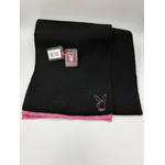 Écharpe-Playboy-Femmes-Chic-Noire-Acrylique-Liseré-Fuchsia
